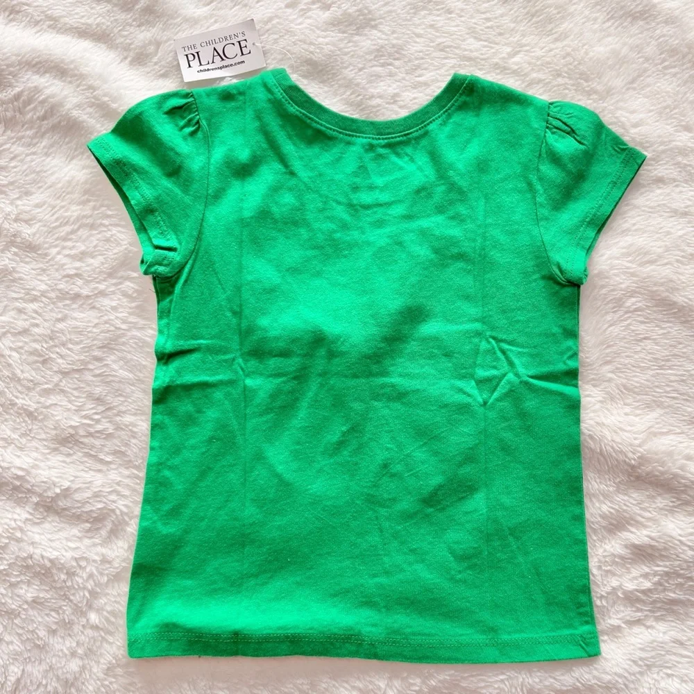 Children’s Place Daddy’s Lucky Girl Short Sleeve T-Shirt Green Size 3T